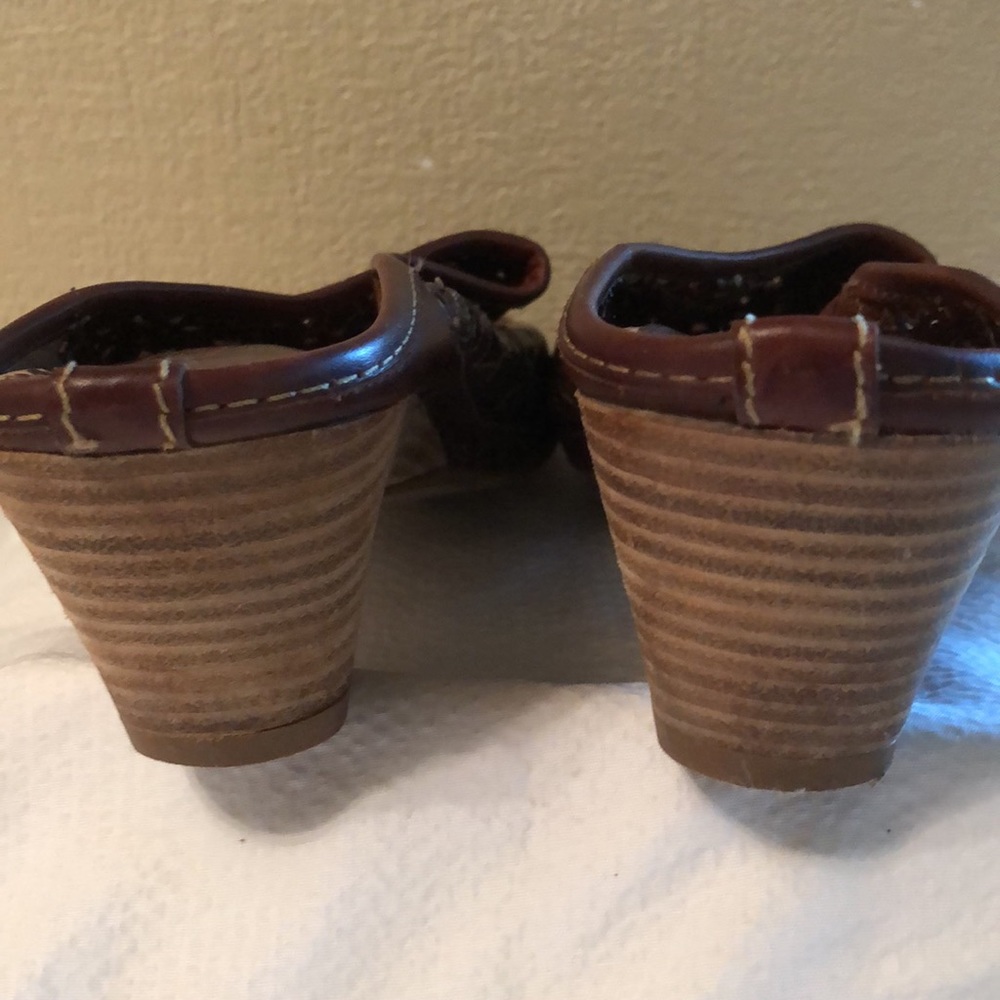 Pikolinos Brown Leather Clogs - Picture 8 of 8